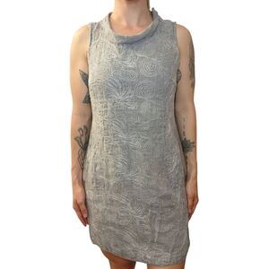 Lina Tomei Linen Embroidered  Mini Dress Size XL